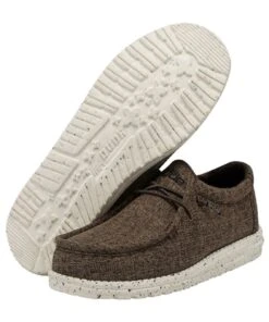 Hey Dude Men's Dark Brown Linen Wally Shoe
