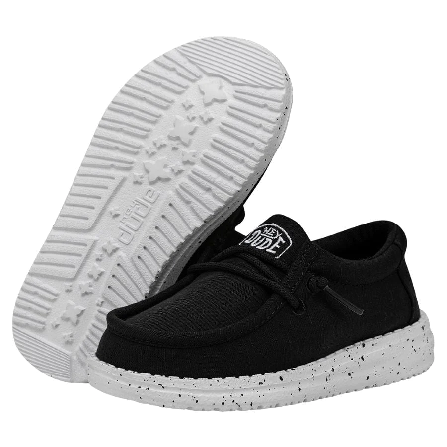 Hey Dude Toddler Black Wally Slub Canvas Shoe