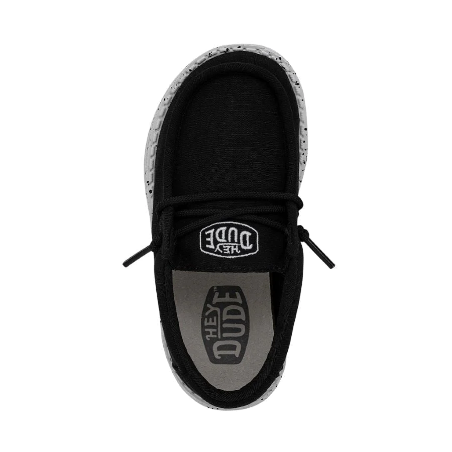 Hey Dude Toddler Black Wally Slub Canvas Shoe