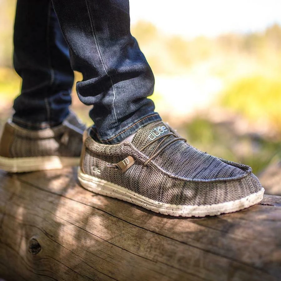 Hey Dude Men's Wally Sox Brown Shoes 110351500