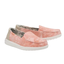 Hey Dude Ladies Lena Tie Dye Peach Slip On Shoes 121955507