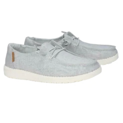 Hey Dude Ladies Wendy Linen Chambray Light Grey Shoes 121413058