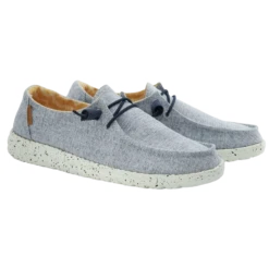Hey Dude Ladies Wendy Linen Chambray White Blue Shoes 121410119