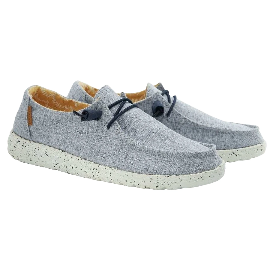Hey Dude Ladies Wendy Linen Chambray White Blue Shoes 121410119