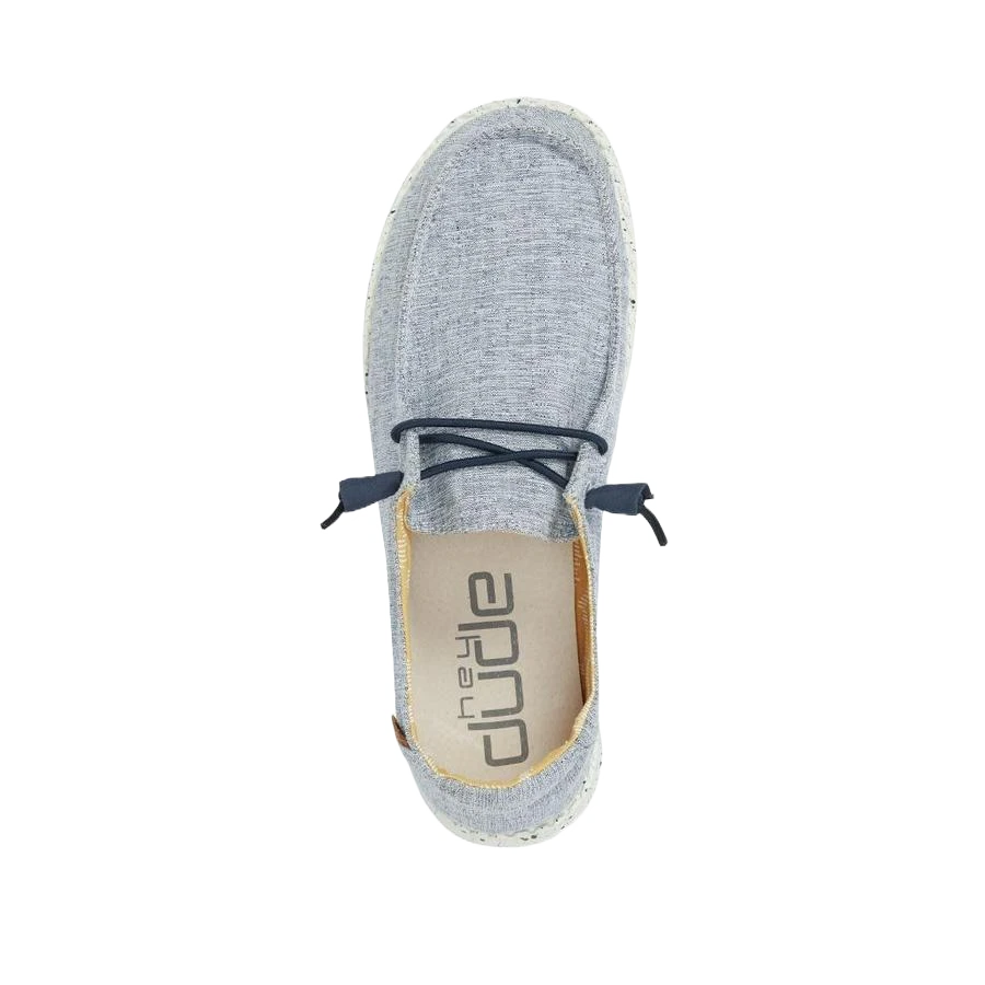 Hey Dude Ladies Wendy Linen Chambray White Blue Shoes 121410119