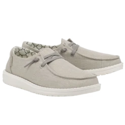 Hey Dude® Ladies Wendy Canvas Sparkling Pearl Grey Shoes 121413312