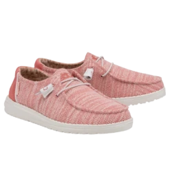 Hey Dude Ladies Wendy Stretch Coral Pearl Slip On Shoe 121415071