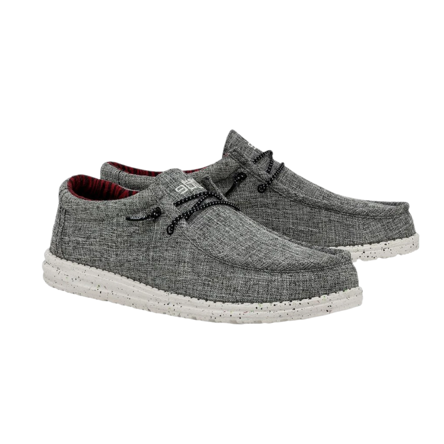 Hey Dude® Mens Wally Eco Linen Black Shoes 112474987