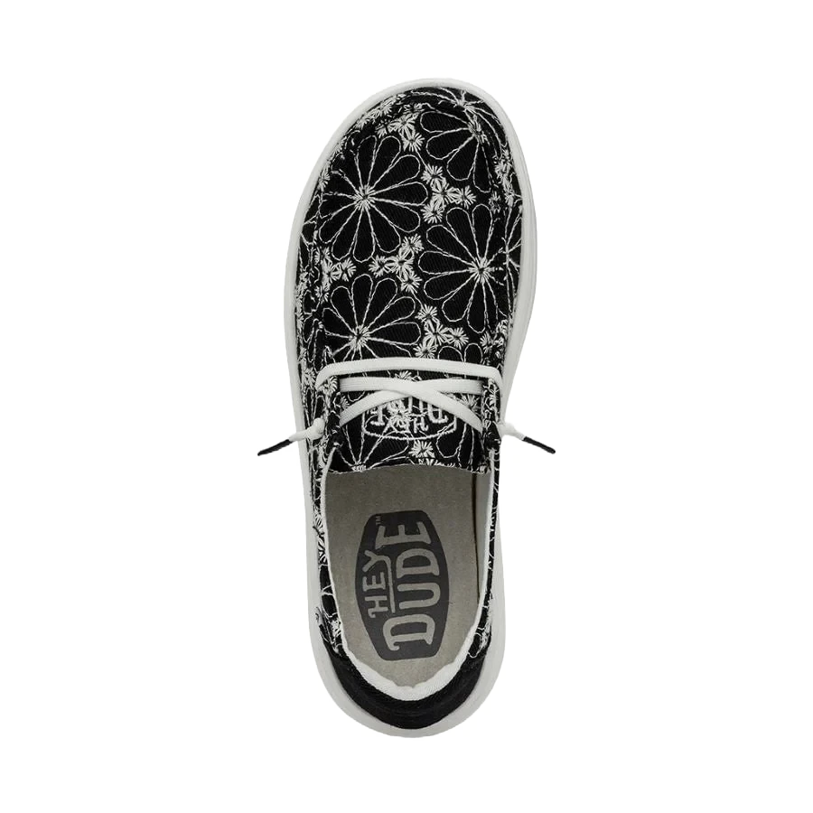 Hey Dude Ladies Wendy Rise Eyelet Black Slip On Shoes 40075-001