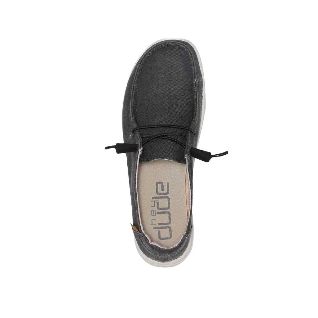 HeyDude® Ladies Wendy Chambray Off Black Casual Shoes 40058-0XM