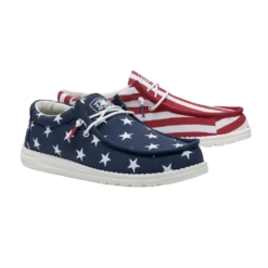 Hey Dude Men's Wally Patriotic American Flag Slip On Shoes 40001-9CW