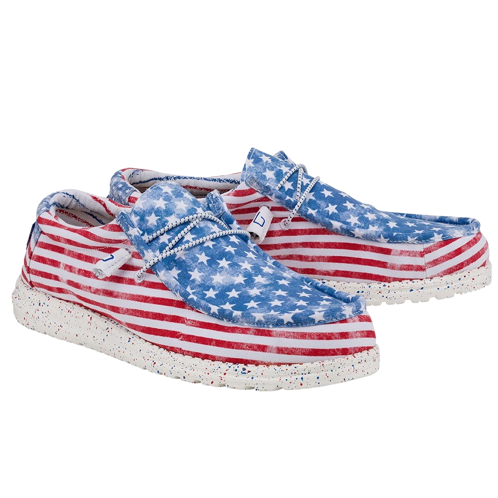 Hey Dude Men's Wally Stars N Stripes Shoes 150202699