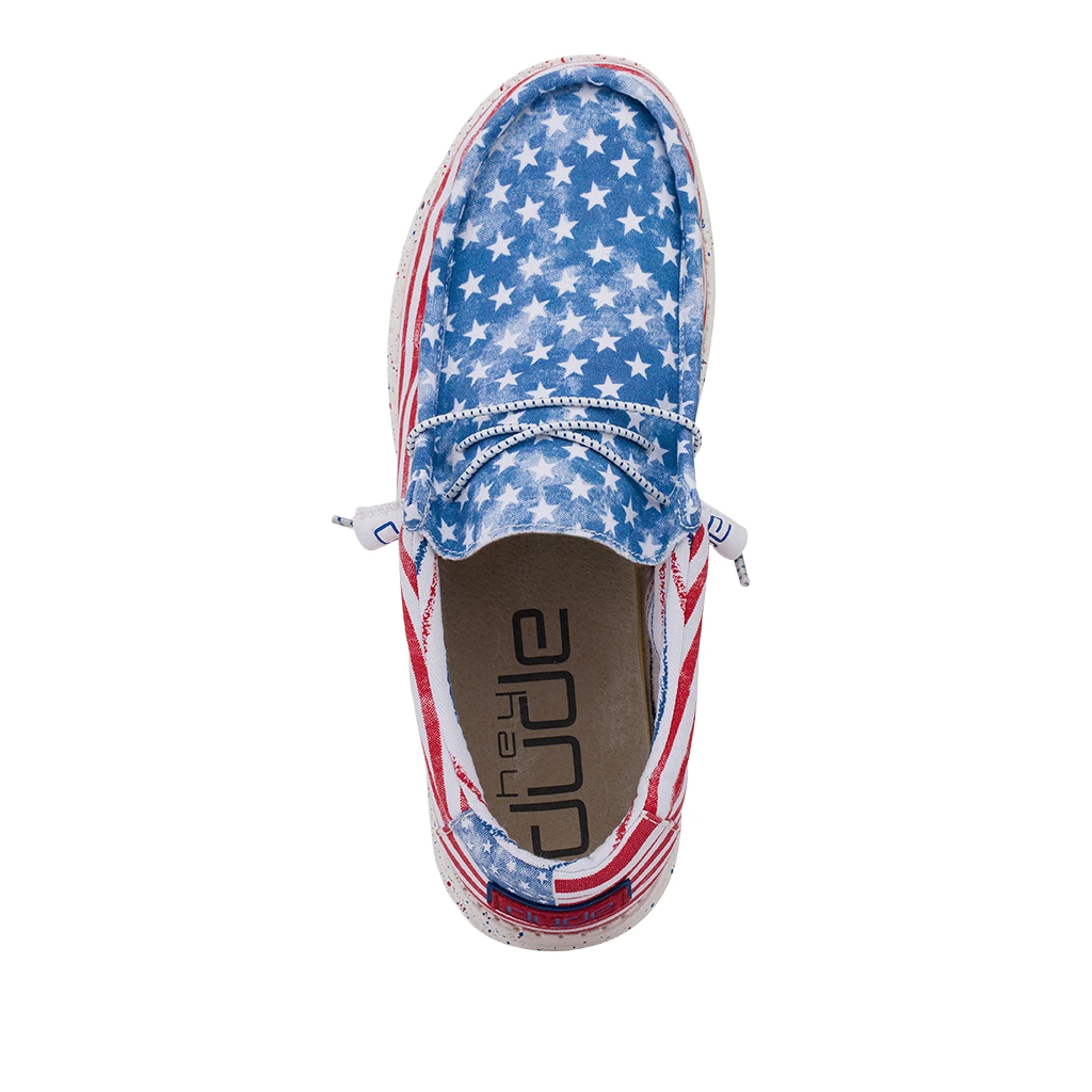 Hey Dude Men's Wally Stars N Stripes Shoes 150202699