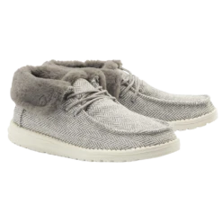 Hey Dude Ladies Britt Wool Herringbone Grey Shoes 121773133