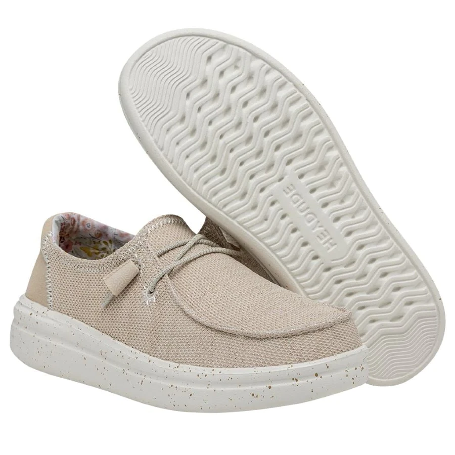 Hey Dude Ladies Wendy Rise Stretch Dove Beige Slip On Shoes 40076-1KV