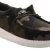 Hey Dude Wally Linen Camo Youth (11-6) Casual Shoe