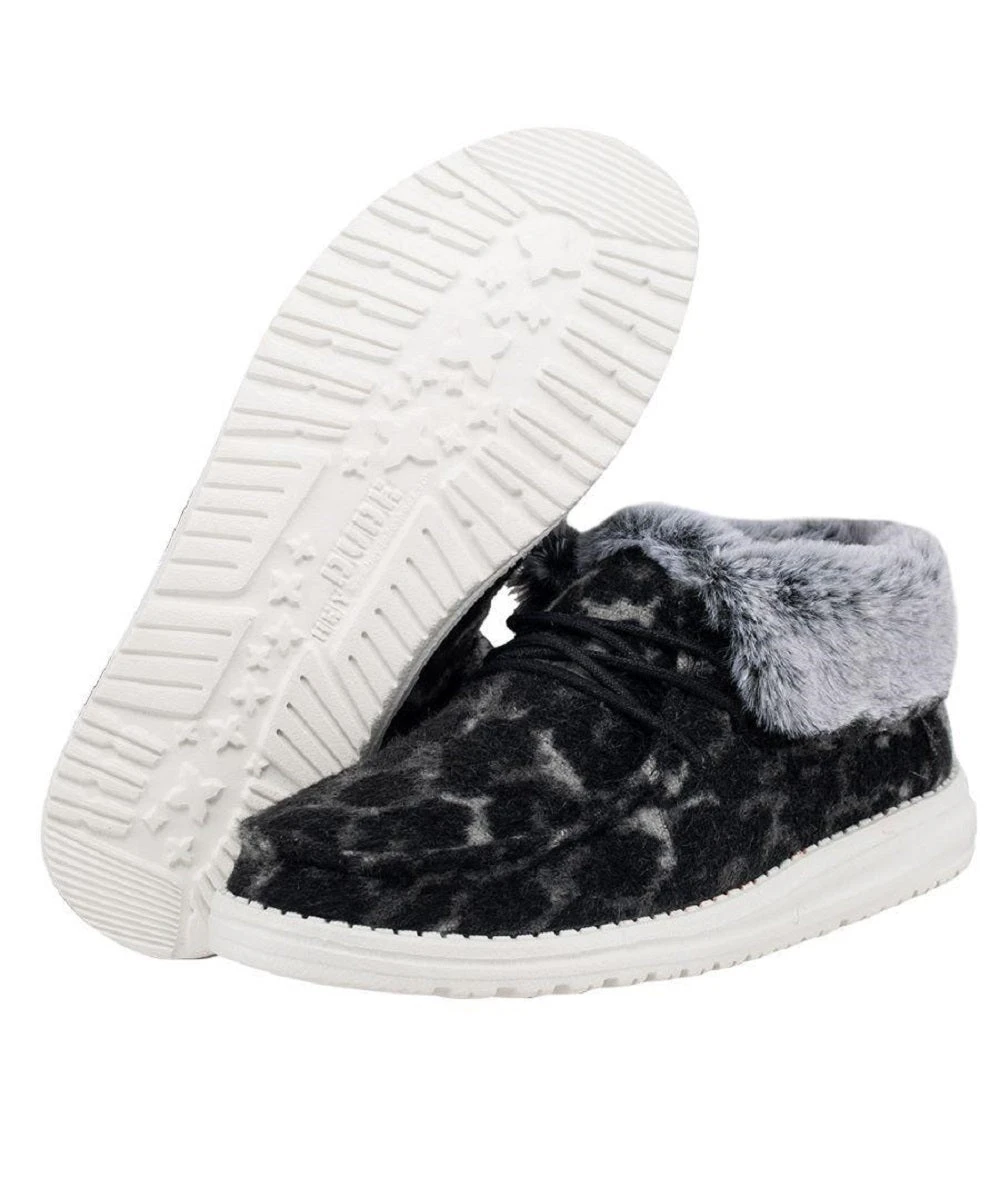 Hey Dude Women's Abstract Grey Leopard Britt Shoe